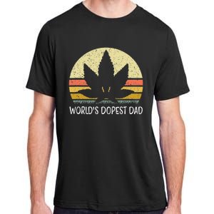 Worlds Dopest Dad Funny Marijuana Leaf Cannabis Weed 420 Adult ChromaSoft Performance T-Shirt