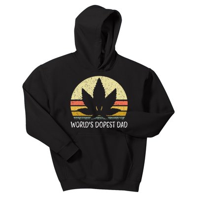 Worlds Dopest Dad Funny Marijuana Leaf Cannabis Weed 420 Kids Hoodie