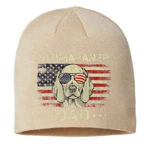 Weimaraner Dad Dog Lovers American Flag 4th Of July Sustainable Beanie