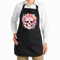 Watercolor Dia De Los Muertos Day Of The Dead Sugar Skull Apron