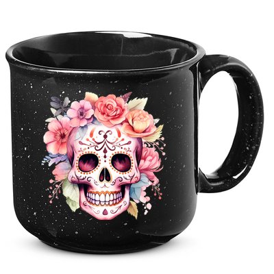 Watercolor Dia De Los Muertos Day Of The Dead Sugar Skull 15oz Campfire Ceramic Mug