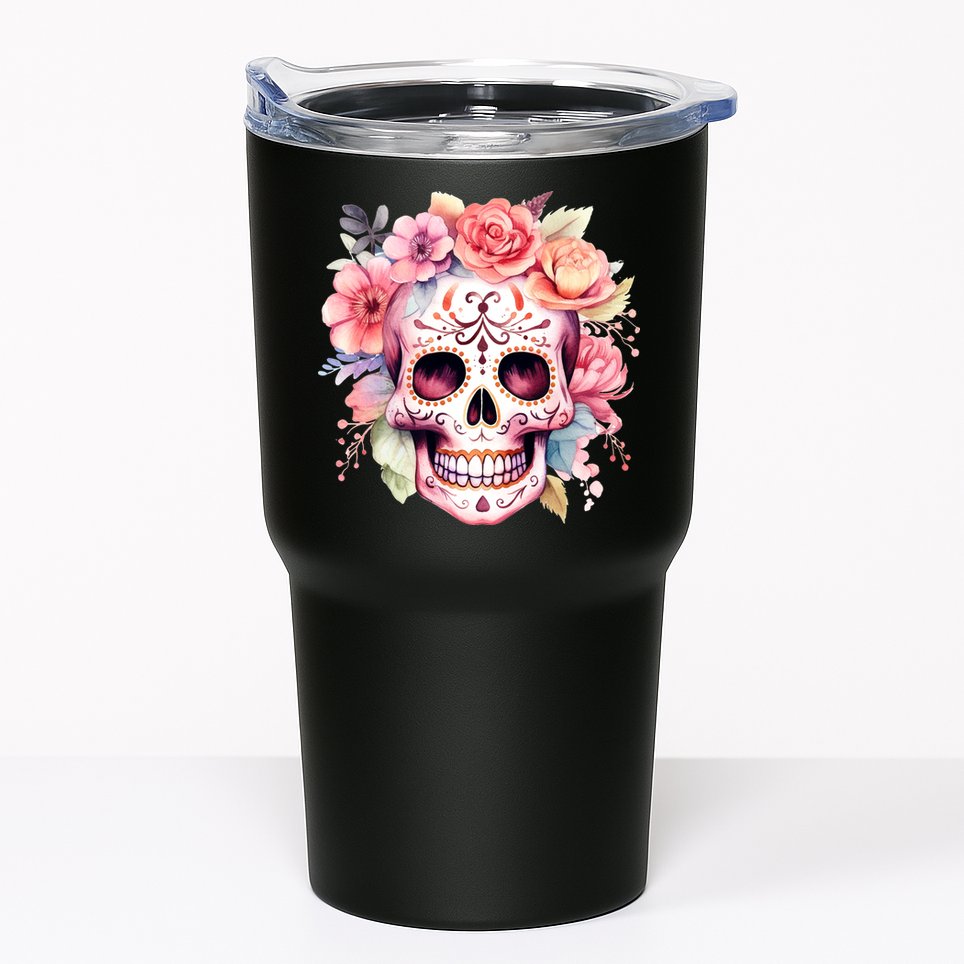 Watercolor Dia De Los Muertos Day Of The Dead Sugar Skull Tumbler