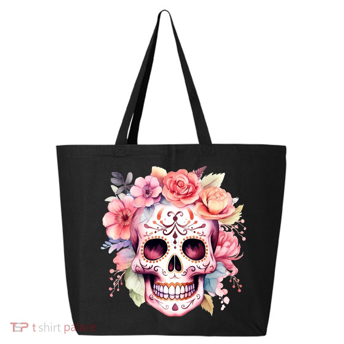 Watercolor Dia De Los Muertos Day Of The Dead Sugar Skull 25L Jumbo Tote