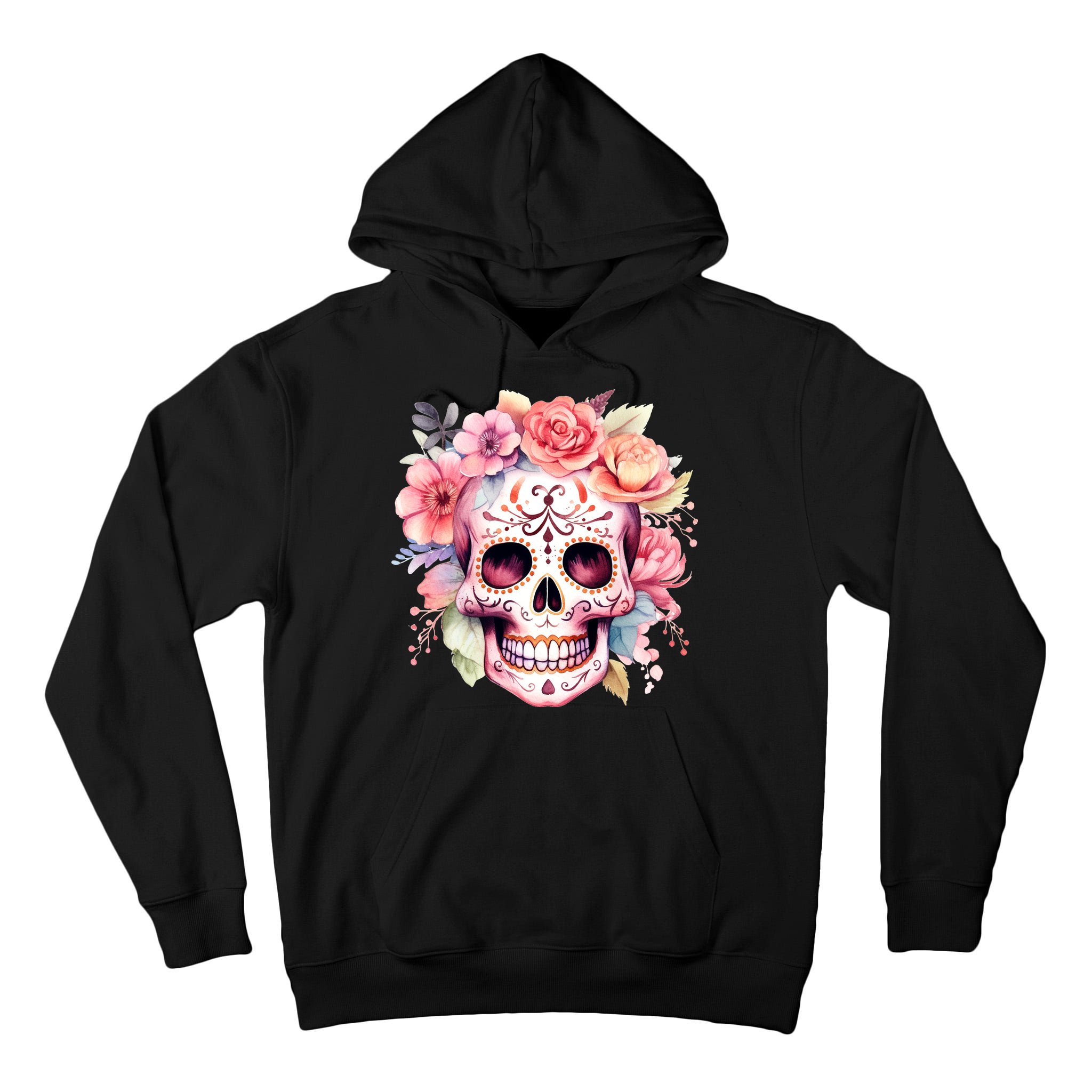 Watercolor Dia De Los Muertos Day Of The Dead Sugar Skull Tall Hoodie