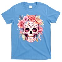 Watercolor Dia De Los Muertos Day Of The Dead Sugar Skull T-Shirt