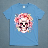Watercolor Dia De Los Muertos Day Of The Dead Sugar Skull T-Shirt
