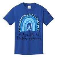 World Diabetes Day Awareness November Blue Leopard Ribbon Cool Gift Kids T-Shirt