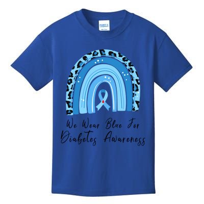 World Diabetes Day Awareness November Blue Leopard Ribbon Cool Gift Kids T-Shirt