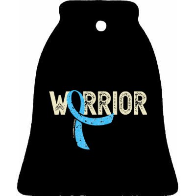 Warrior Diabetic Diabetes Awareness T1D Ribbon Ceramic Bell Ornament