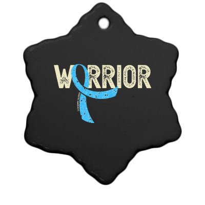 Warrior Diabetic Diabetes Awareness T1D Ribbon Ceramic Star Ornament