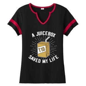 World Diabetes Day Pancreas Diabetic Gift Juice Box Gift Ladies Halftime Notch Neck Tee