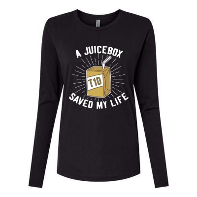 World Diabetes Day Pancreas Diabetic Gift Juice Box Gift Womens Cotton Relaxed Long Sleeve T-Shirt