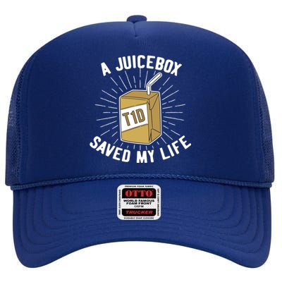 World Diabetes Day Pancreas Diabetic Gift Juice Box Gift High Crown Mesh Back Trucker Hat