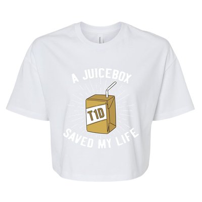 World Diabetes Day Pancreas Diabetic Gift Juice Box Gift Bella+Canvas Jersey Crop Tee