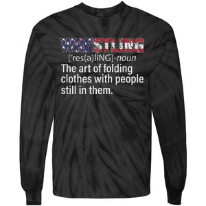 Wrestling Definition Design For Wrestler Fans Wrestle Foldin Tie-Dye Long Sleeve Shirt