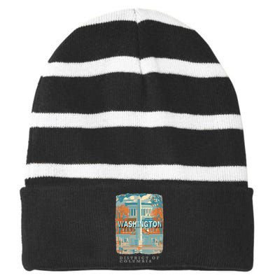 Washington Dc Dc Monumental Majesty Sd741 Striped Beanie with Solid Band