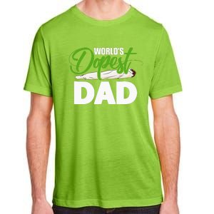 World's Dopest Dad Cannabis Marijuana Weed Funny Fathers Day Adult ChromaSoft Performance T-Shirt