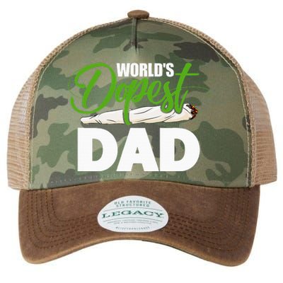 World's Dopest Dad Cannabis Marijuana Weed Funny Fathers Day Legacy Tie Dye Trucker Hat