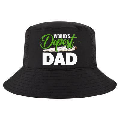 World's Dopest Dad Cannabis Marijuana Weed Funny Fathers Day Cool Comfort Performance Bucket Hat