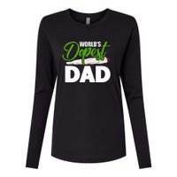 World's Dopest Dad Cannabis Marijuana Weed Funny Fathers Day Womens Cotton Relaxed Long Sleeve T-Shirt