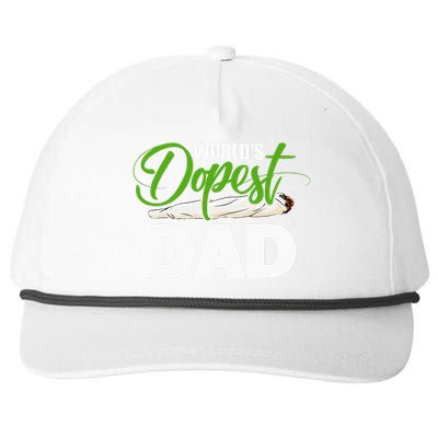 World's Dopest Dad Cannabis Marijuana Weed Funny Fathers Day Snapback Five-Panel Rope Hat