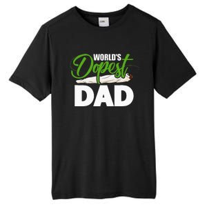 World's Dopest Dad Cannabis Marijuana Weed Funny Fathers Day Tall Fusion ChromaSoft Performance T-Shirt