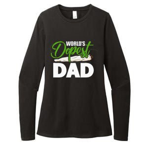 World's Dopest Dad Cannabis Marijuana Weed Funny Fathers Day Womens CVC Long Sleeve Shirt