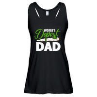 World's Dopest Dad Cannabis Marijuana Weed Funny Fathers Day Ladies Essential Flowy Tank