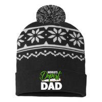 World's Dopest Dad Cannabis Marijuana Weed Funny Fathers Day USA-Made Snowflake Beanie