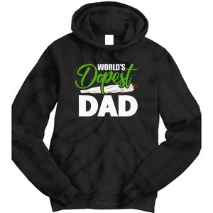 World's Dopest Dad Cannabis Marijuana Weed Funny Fathers Day Tie Dye Hoodie