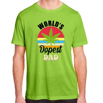 World's Dopest Dad Funny Marijuana Retro Adult ChromaSoft Performance T-Shirt