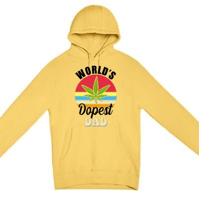 World's Dopest Dad Funny Marijuana Retro Premium Pullover Hoodie