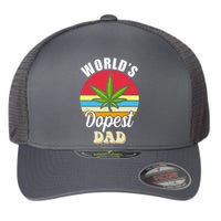 World's Dopest Dad Funny Marijuana Retro Flexfit Unipanel Trucker Cap