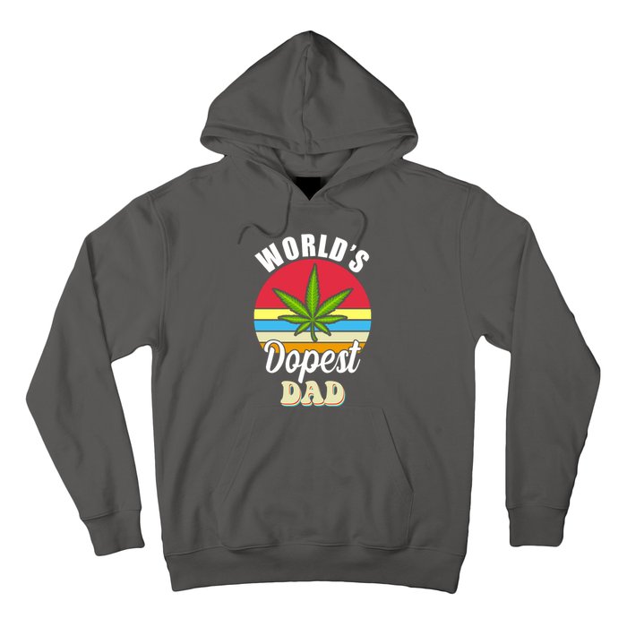 World's Dopest Dad Funny Marijuana Retro Hoodie