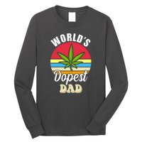 World's Dopest Dad Funny Marijuana Retro Long Sleeve Shirt