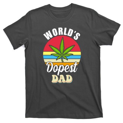 World's Dopest Dad Funny Marijuana Retro T-Shirt