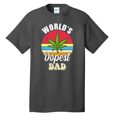 World's Dopest Dad Funny Marijuana Retro Tall T-Shirt