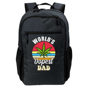 World's Dopest Dad Funny Marijuana Retro Daily Commute Backpack