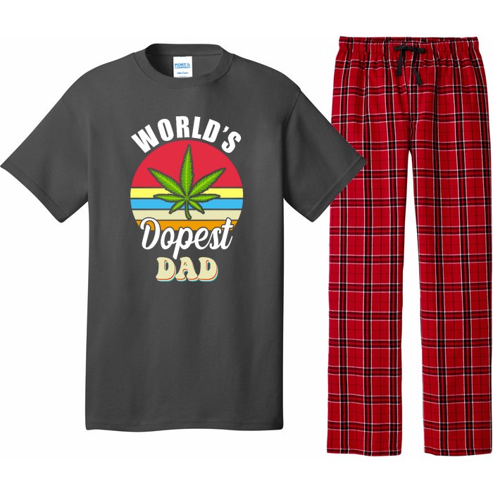 World's Dopest Dad Funny Marijuana Retro Pajama Set