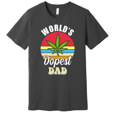 World's Dopest Dad Funny Marijuana Retro Premium T-Shirt