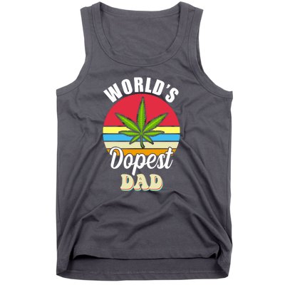 World's Dopest Dad Funny Marijuana Retro Tank Top