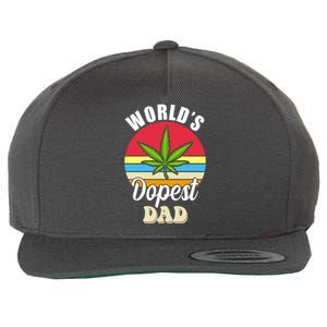 World's Dopest Dad Funny Marijuana Retro Wool Snapback Cap