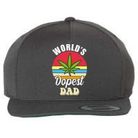 World's Dopest Dad Funny Marijuana Retro Wool Snapback Cap