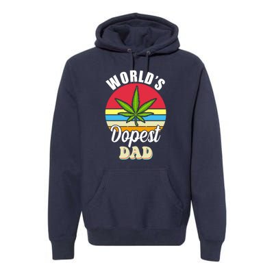 World's Dopest Dad Funny Marijuana Retro Premium Hoodie