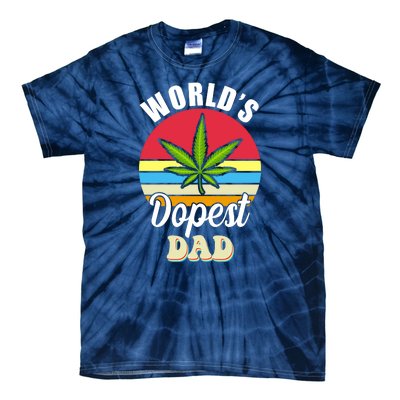 World's Dopest Dad Funny Marijuana Retro Tie-Dye T-Shirt