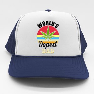 World's Dopest Dad Funny Marijuana Retro Trucker Hat