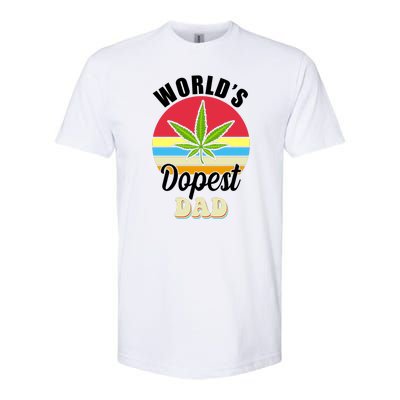 World's Dopest Dad Funny Marijuana Retro Softstyle CVC T-Shirt