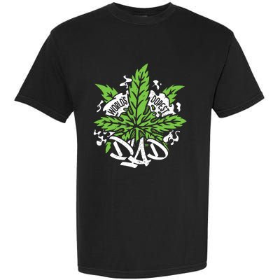 Worlds Dopest Dad Cannabis Leaf Weed Father Gift Garment-Dyed Heavyweight T-Shirt