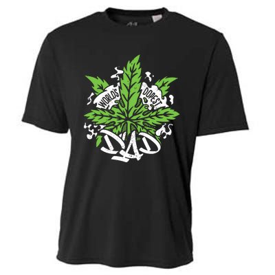 Worlds Dopest Dad Cannabis Leaf Weed Father Gift Cooling Performance Crew T-Shirt