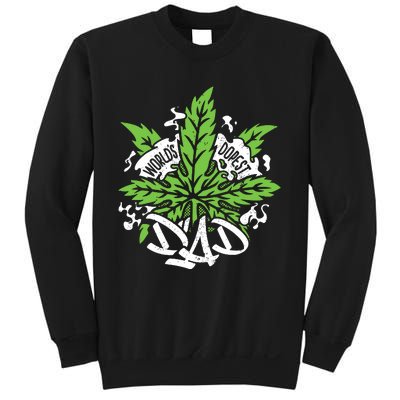 Worlds Dopest Dad Cannabis Leaf Weed Father Gift Sweatshirt